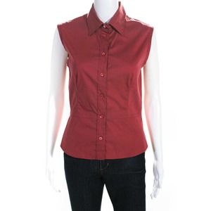 Prada Women's Red Sleeveless Button Down Top/Shirt - Used - Size 42